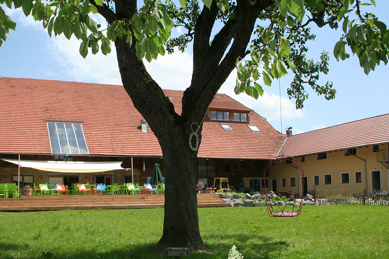 View: Accommodation for Ravensburger Spieleland at Gut Hügle