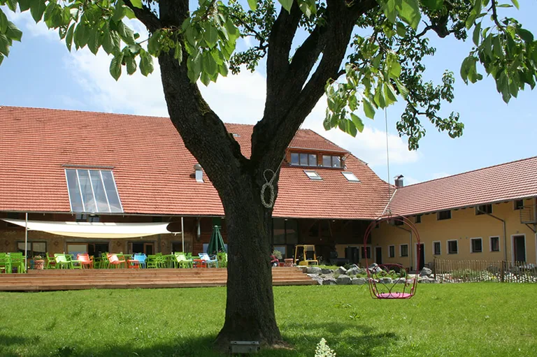 View: Accommodation for Ravensburger Spieleland at Gut Hügle