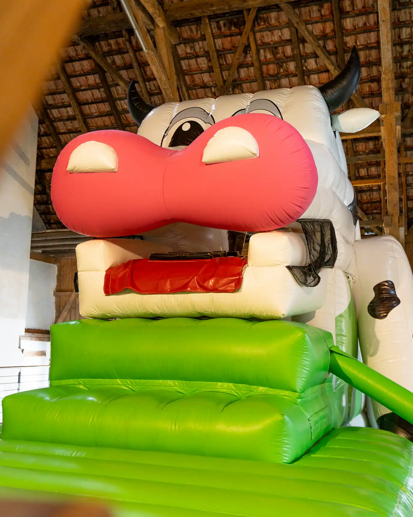 Lucy Muh in the play barn, the indoor playground at Gut Hügle