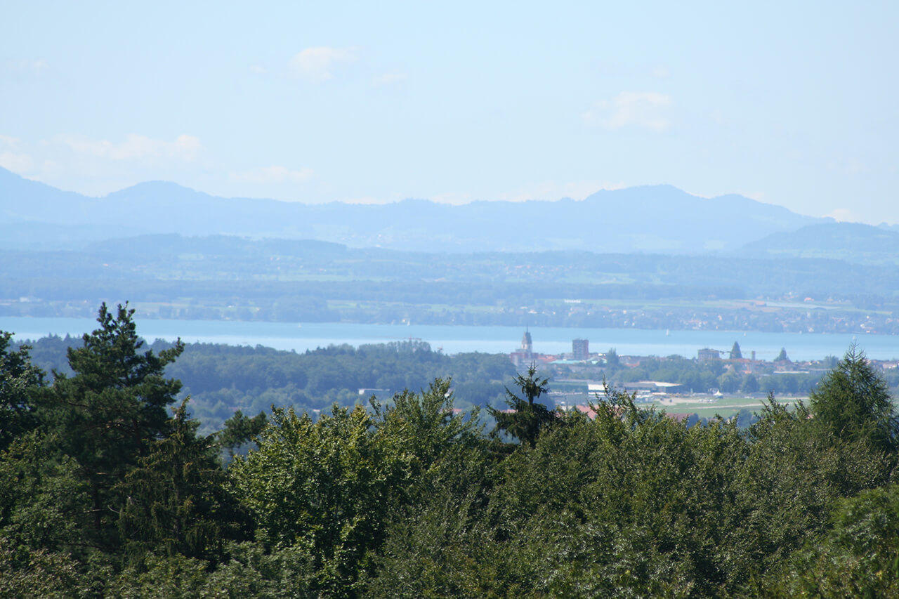 View across the countryside and Lake Constance from Gut Hügle